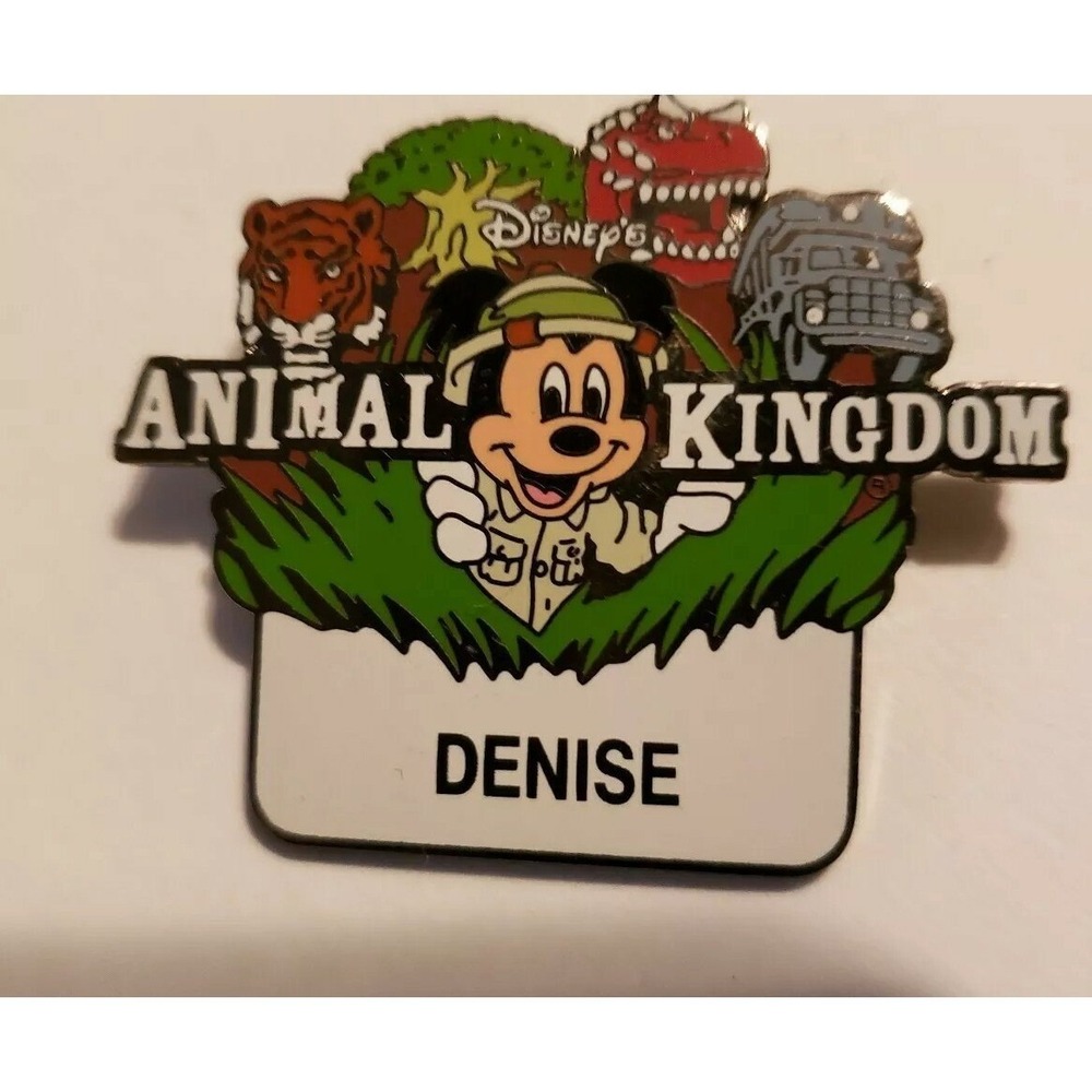 Vintage‎ Disney Pin Animal Kingdom DENISE Mickey Safari Jeep Tiger 29331 WDW